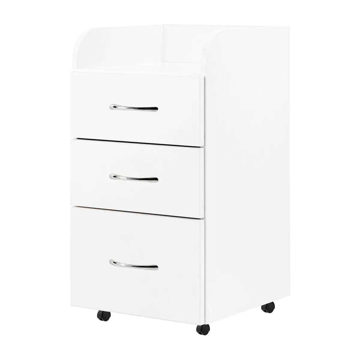 Professional White Combi Cabinet - Rolling Cart with Drawers for Pedicure and Salon