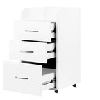 Professional White Combi Cabinet - Rolling Cart with Drawers for Pedicure and Salon