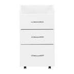 Professional White Combi Cabinet - Rolling Cart with Drawers for Pedicure and Salon