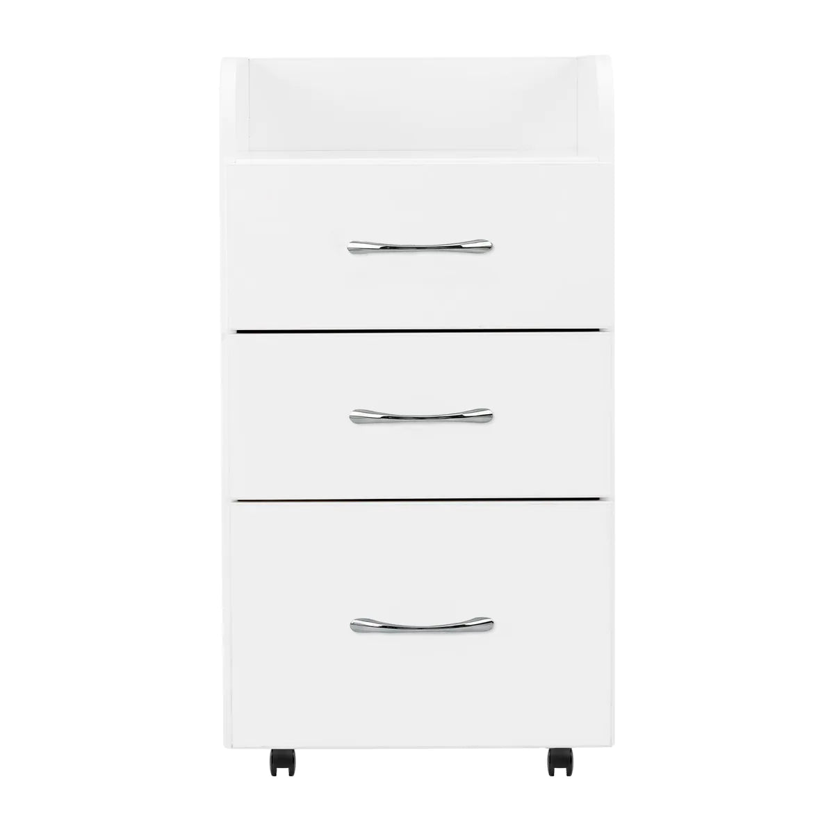 Professional White Combi Cabinet - Rolling Cart with Drawers for Pedicure and Salon