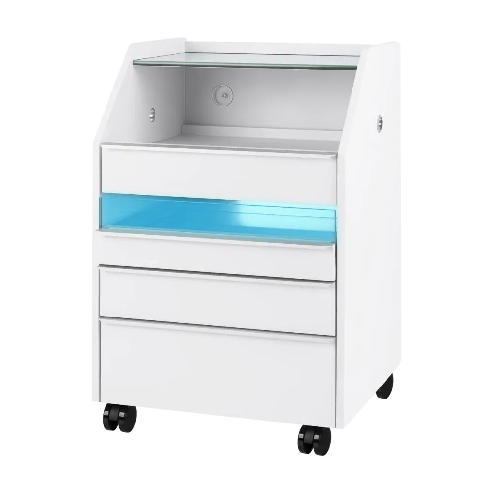 Salongsrullvagn med Uv sterilisator  – Vit