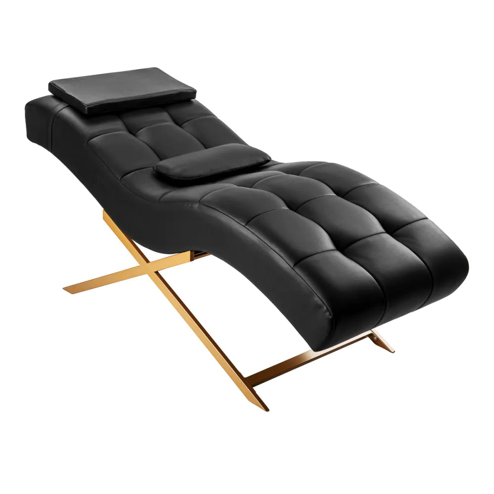 Sillon Alba behandlingssäng svart med mässing bas