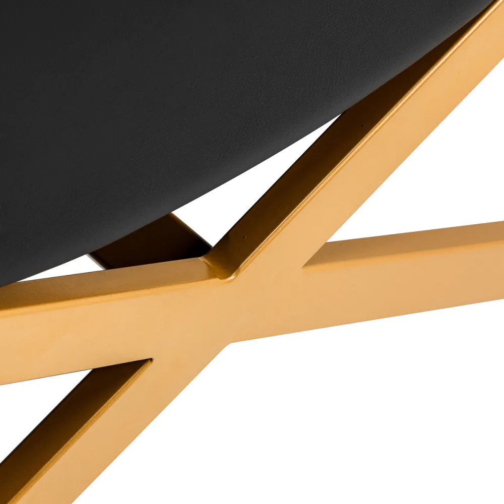 Sillon Alba behandlingssäng svart med mässing bas