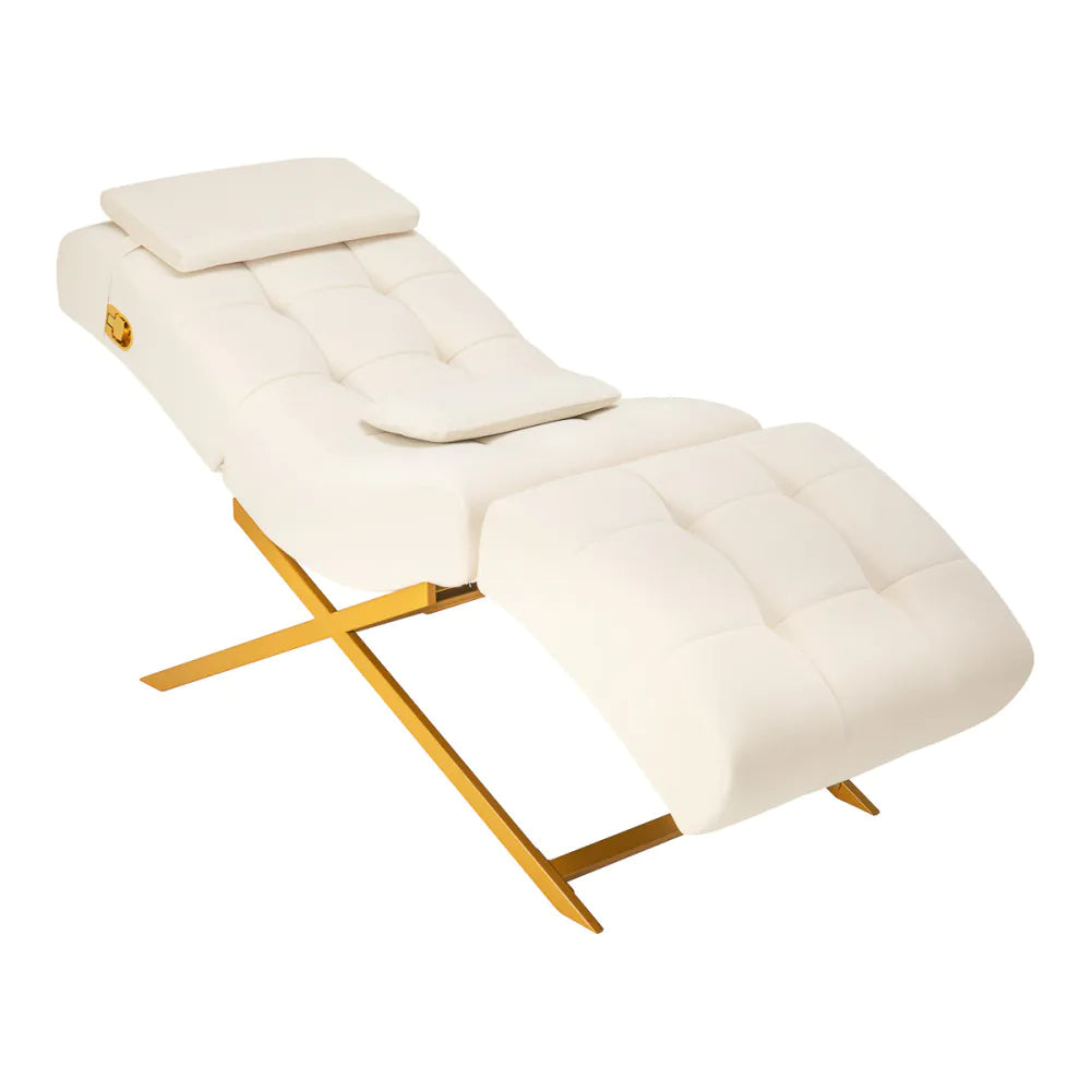 Sillon Umbra behandlingssäng vit med mässing bas
