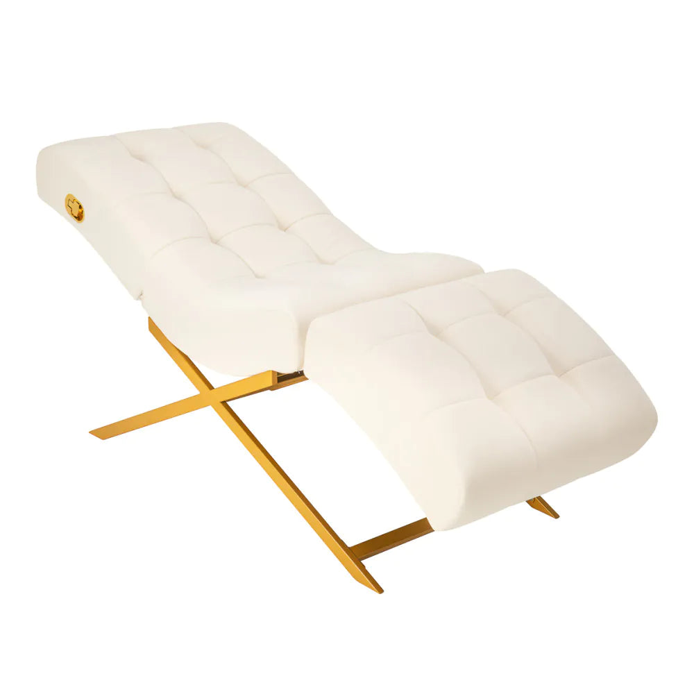 Sillon Umbra behandlingssäng vit med mässing bas