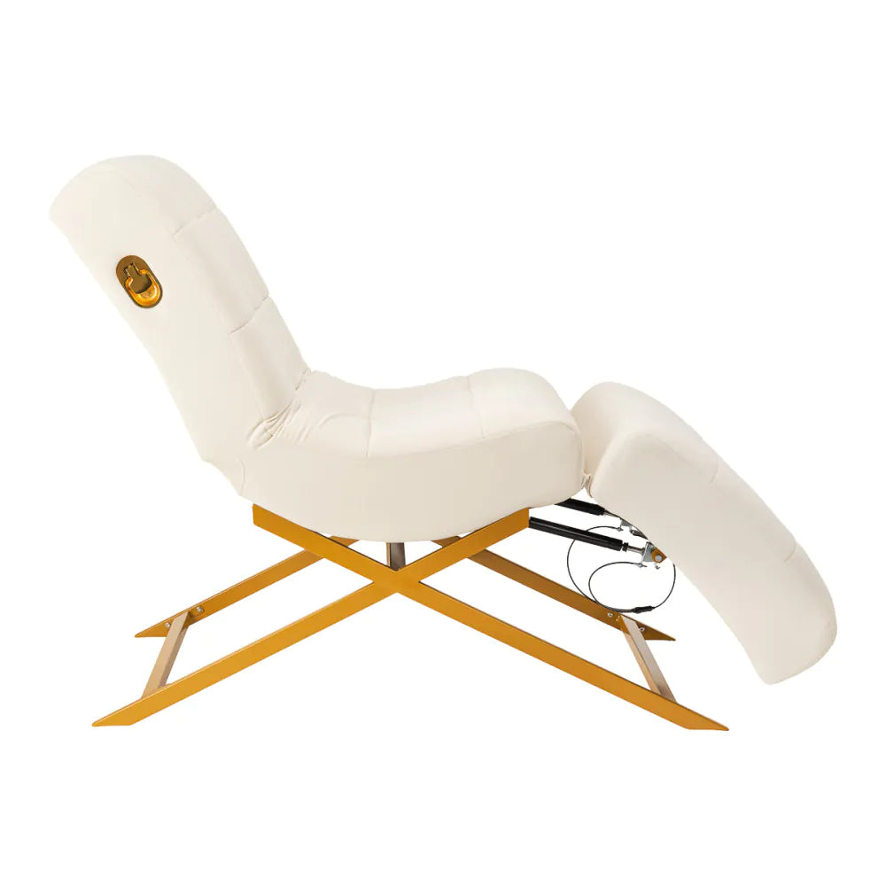 Sillon Umbra behandlingssäng vit med mässing bas