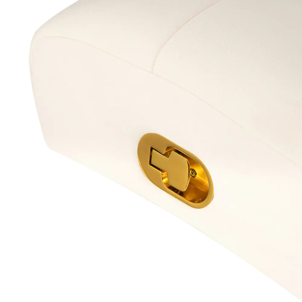 Sillon Umbra behandlingssäng vit med mässing bas