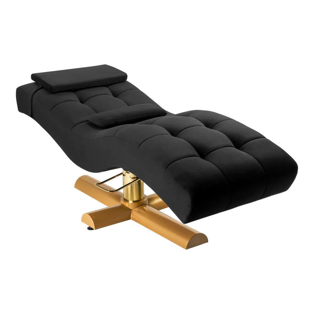 Sillon Corona behandlingssäng svart med mässing bas