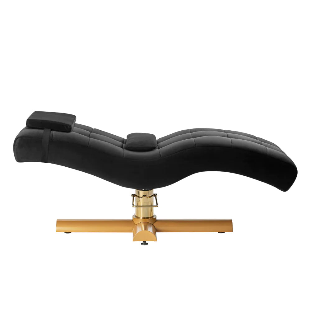 Sillon Corona behandlingssäng svart med mässing bas