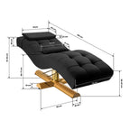 Sillon Corona behandlingssäng svart med mässing bas