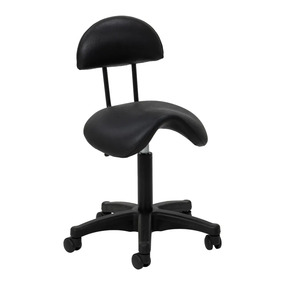 Ergonomisk Sadelstol med ryggstöd Svart 6001