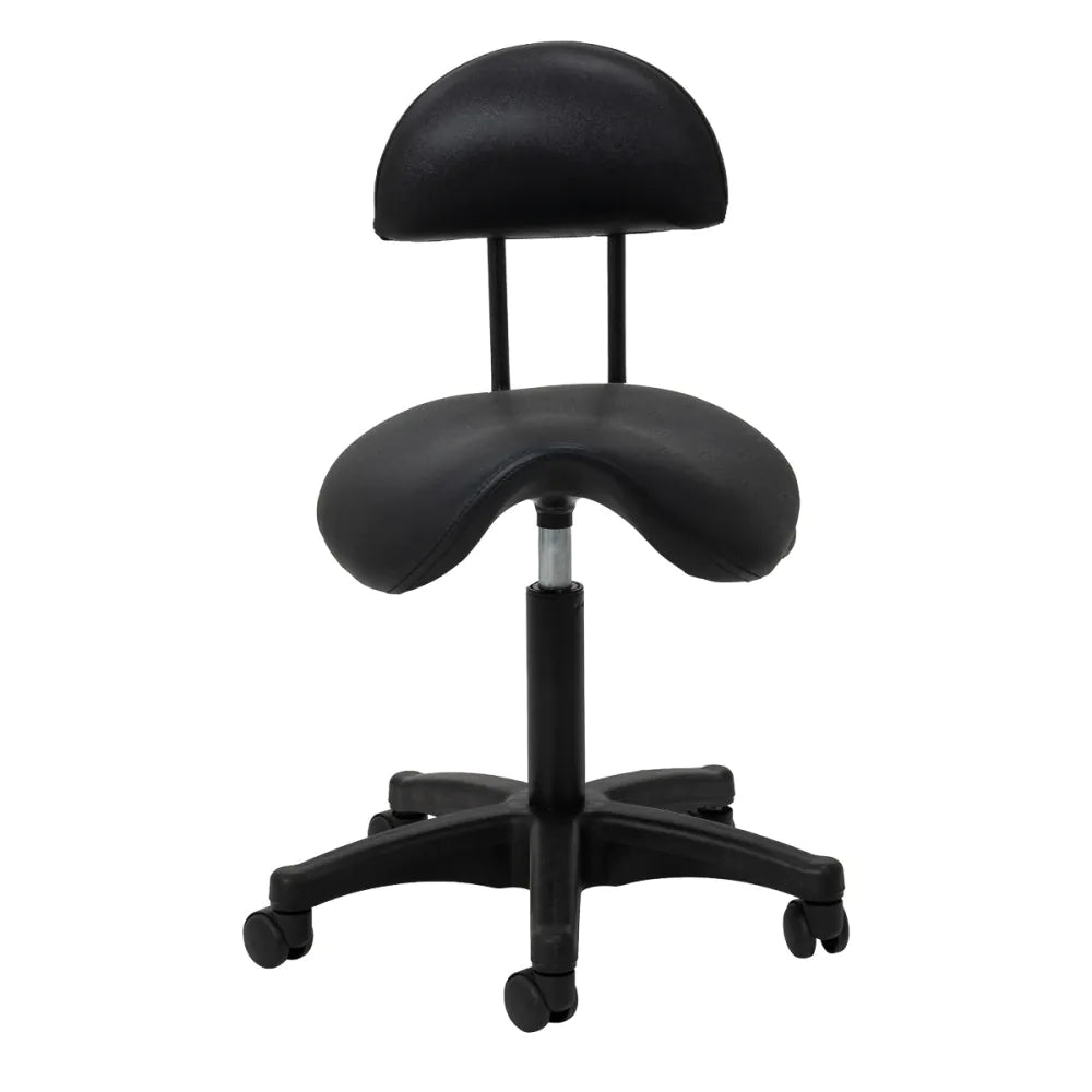 Ergonomisk Sadelstol med ryggstöd Svart 6001