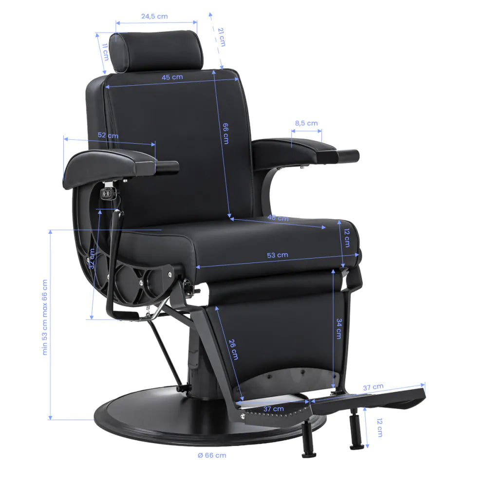 Barberstol Continental med massagefunktion, svart