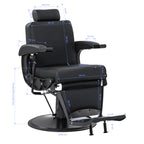 Barberstol Continental med massagefunktion, svart