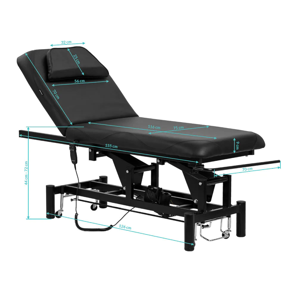 Azzurro 684A Elektrisk Massagebrits – 1 Motor, Svart
