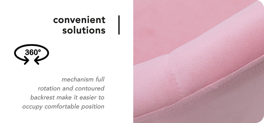 4Rico snurrstol sammet rosa