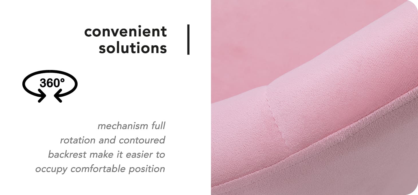 4Rico snurrstol sammet rosa