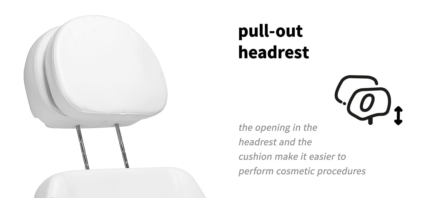 Sillon Classic v2 elektrisk kosmetikstol, 3 motorer med värme, vit