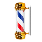 Barberlampa Barbershop BB-02 Guld – Stor Roterande Skyltlampa med Belysning